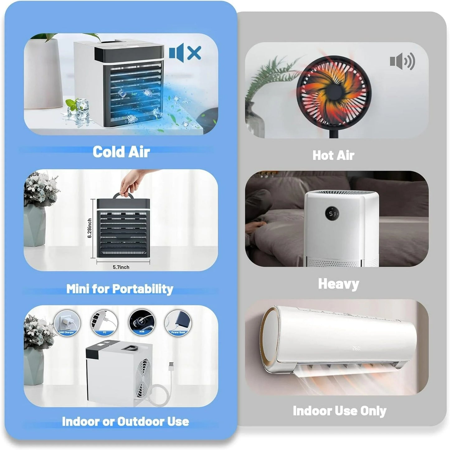 Mini Portable Air Conditioner Cooling for Bedroom Cooler Fan Cooling Fan