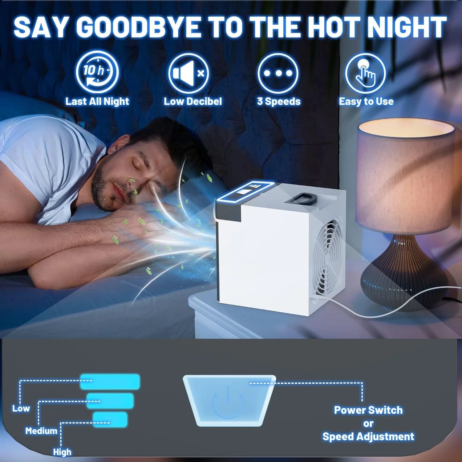 Mini Portable Air Conditioner Cooling for Bedroom Cooler Fan Cooling Fan