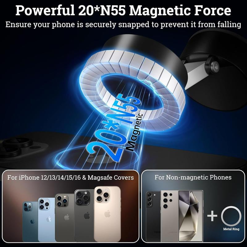 Portable Suction Cup Phone Holder Magnetic Holder for All Smartphones | Essential Accessory for Desk, Car and Travel