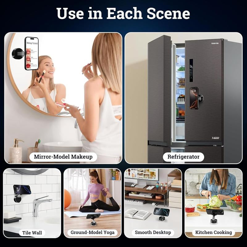 Portable Suction Cup Phone Holder Magnetic Holder for All Smartphones | Essential Accessory for Desk, Car and Travel
